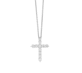 Diamond Cross Pendant White Gold P030