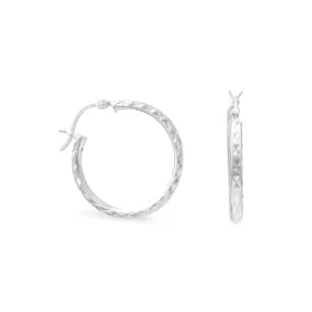 Diamond Cut Hoop Earrings