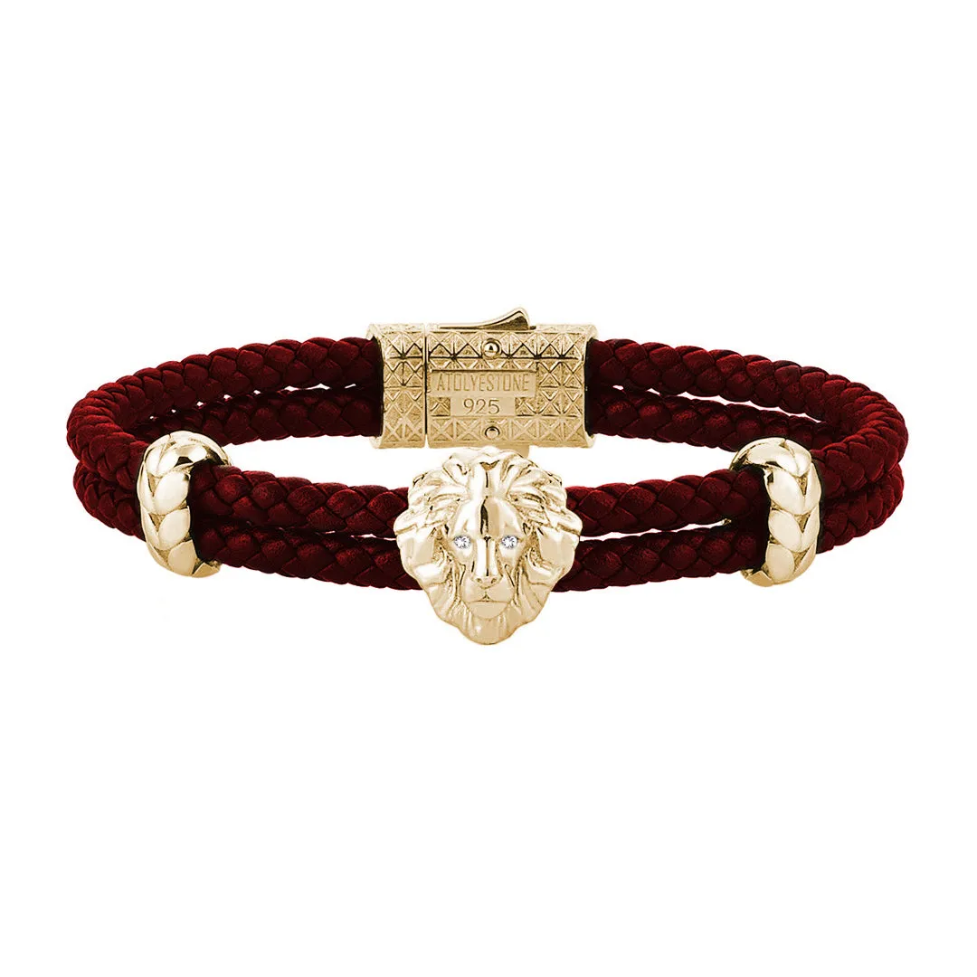 Diamond Leo Leather Bracelet