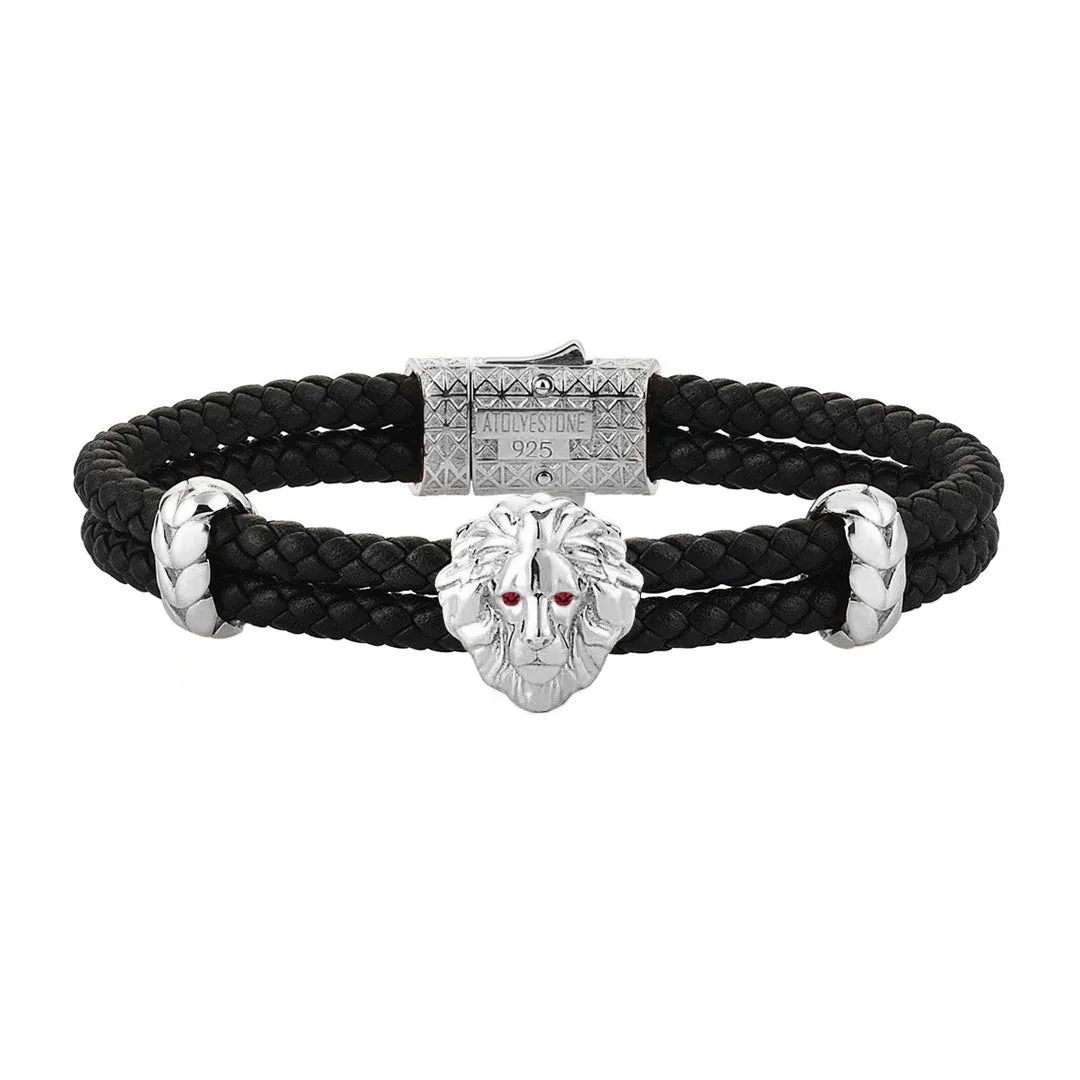 Diamond Leo Leather Bracelet