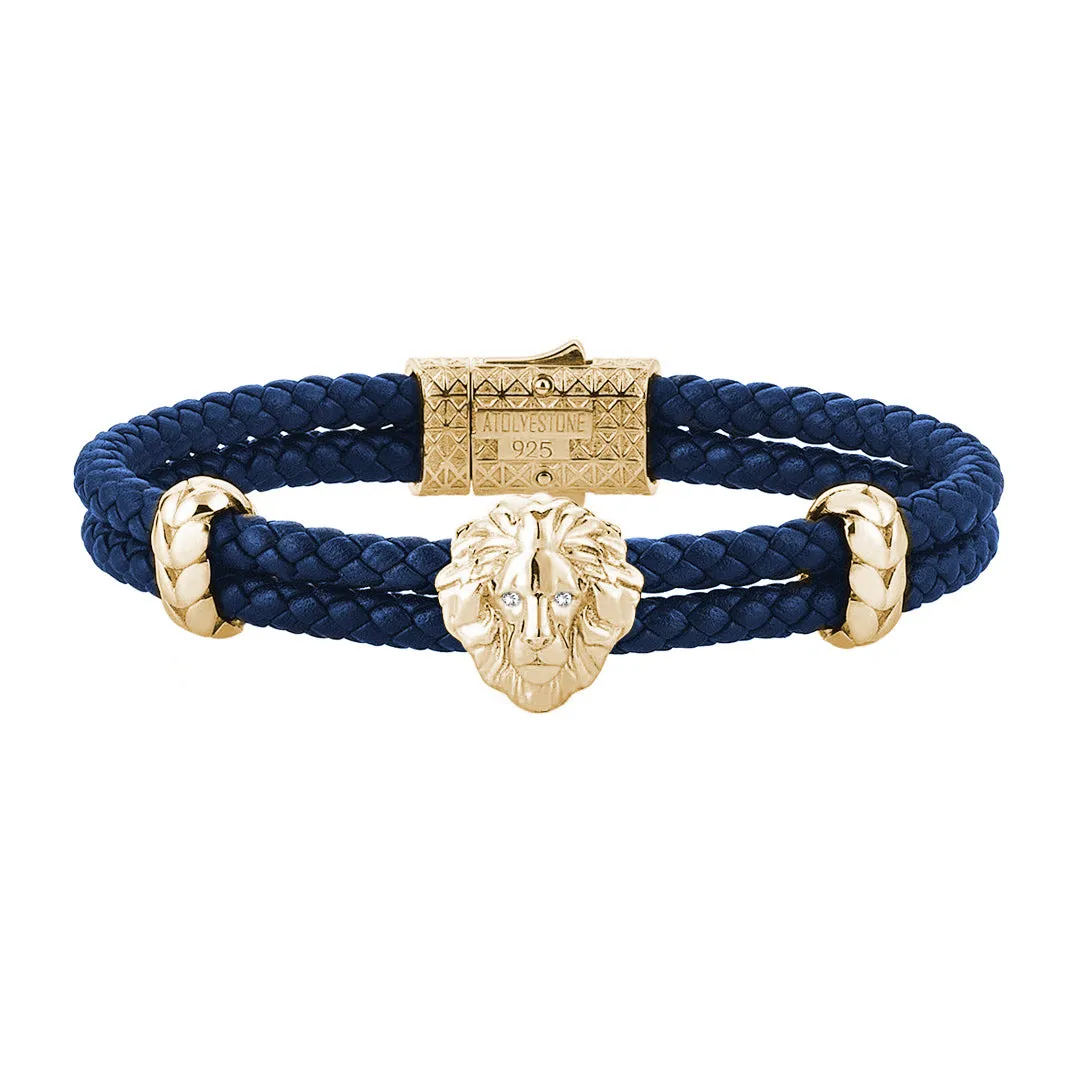 Diamond Leo Leather Bracelet