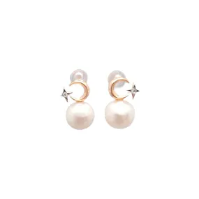 Diamond Night Sky Pearl Earrings