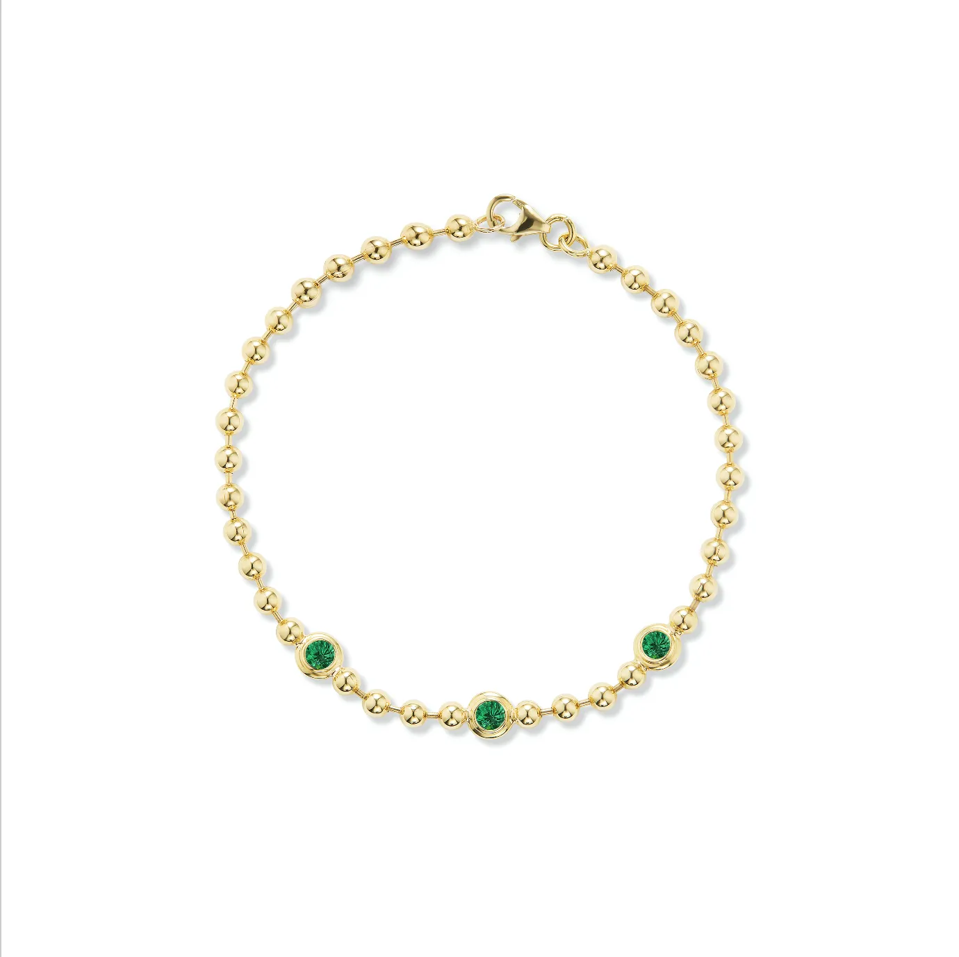 Double Bubble Bezel Emerald Bracelet