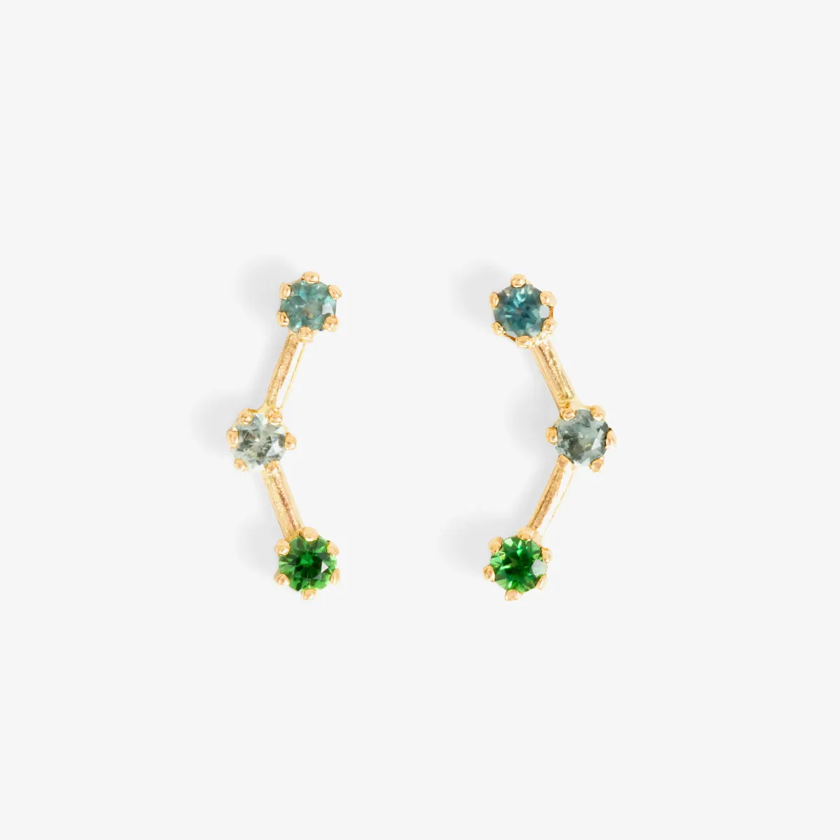 E6301GR | Green-Tone Triple Stone Studs