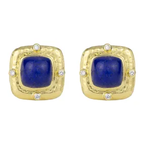 Earrings - Lapis Lazuli And Diamond (2287B)