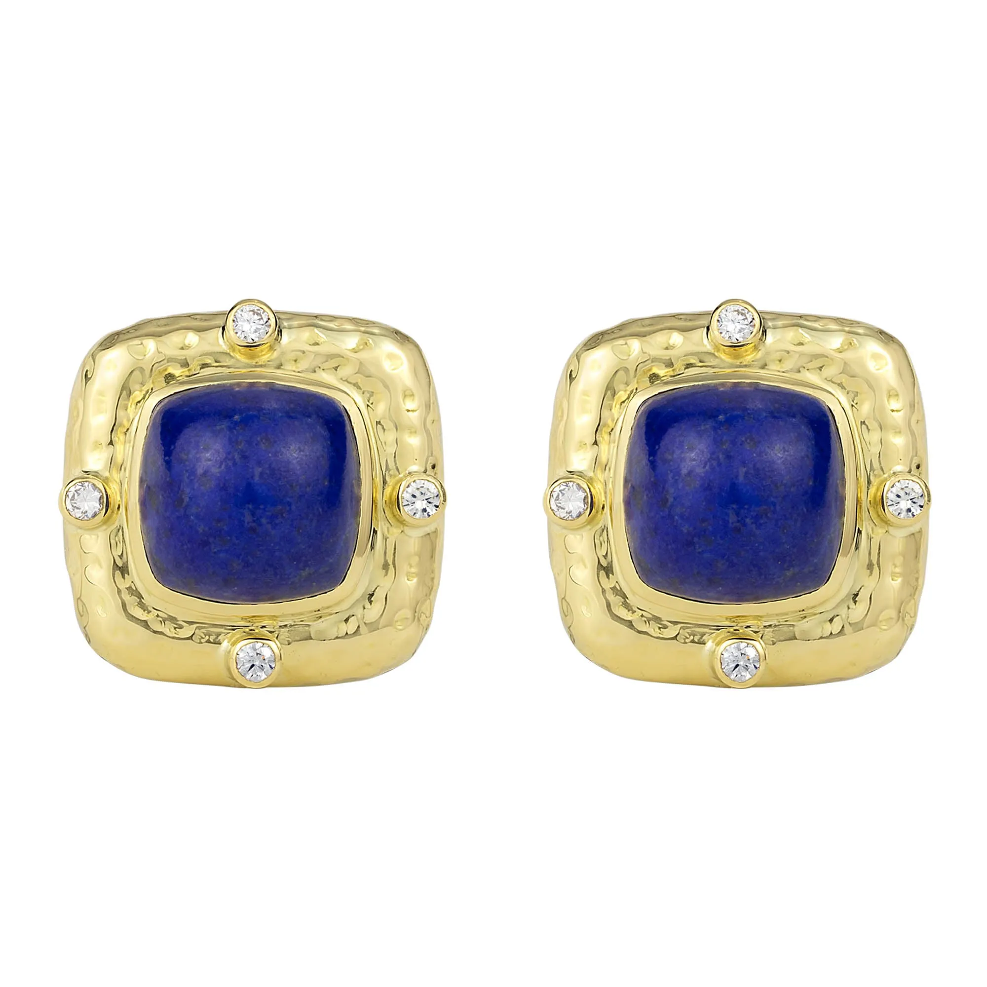 Earrings - Lapis Lazuli And Diamond (2287B)