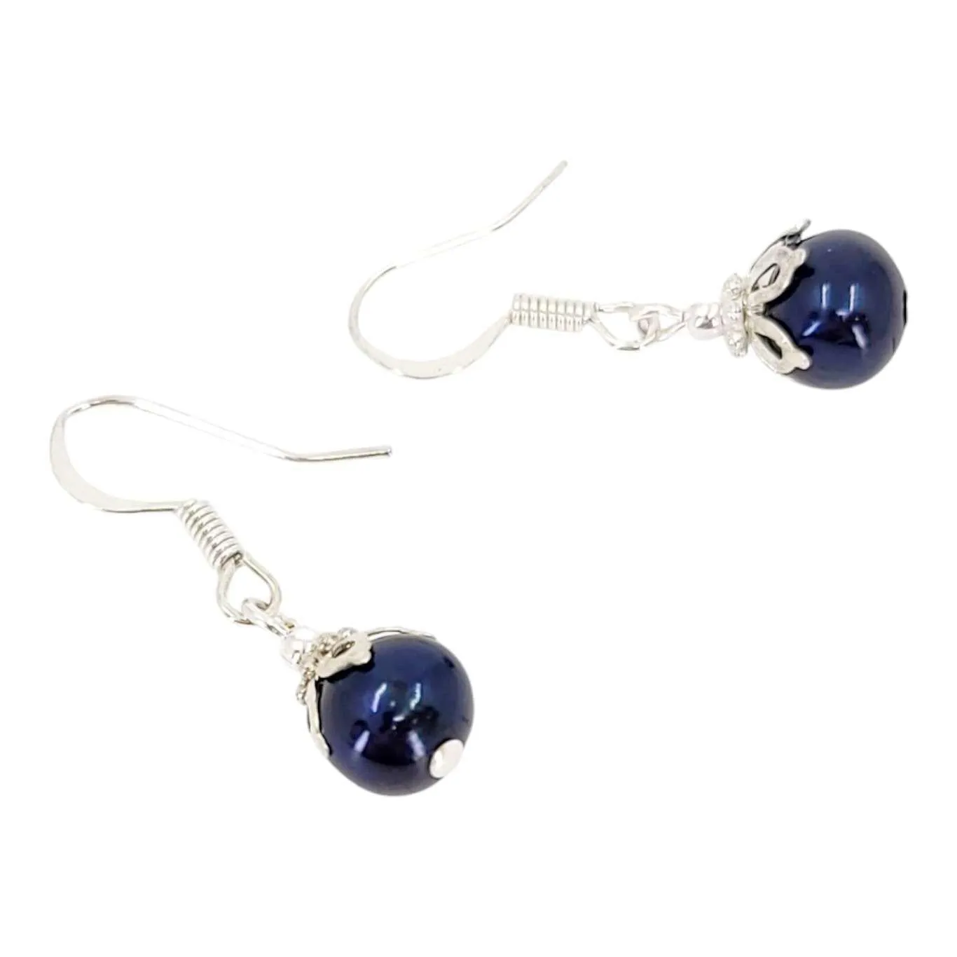 Earrings - Simple Pearl Drops (Black) by Tiny Aloha