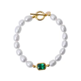 Emerald Chunky Pearl Bracelet