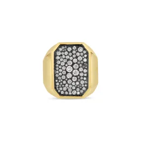 Emerald Galaxy Signet Ring (Black)