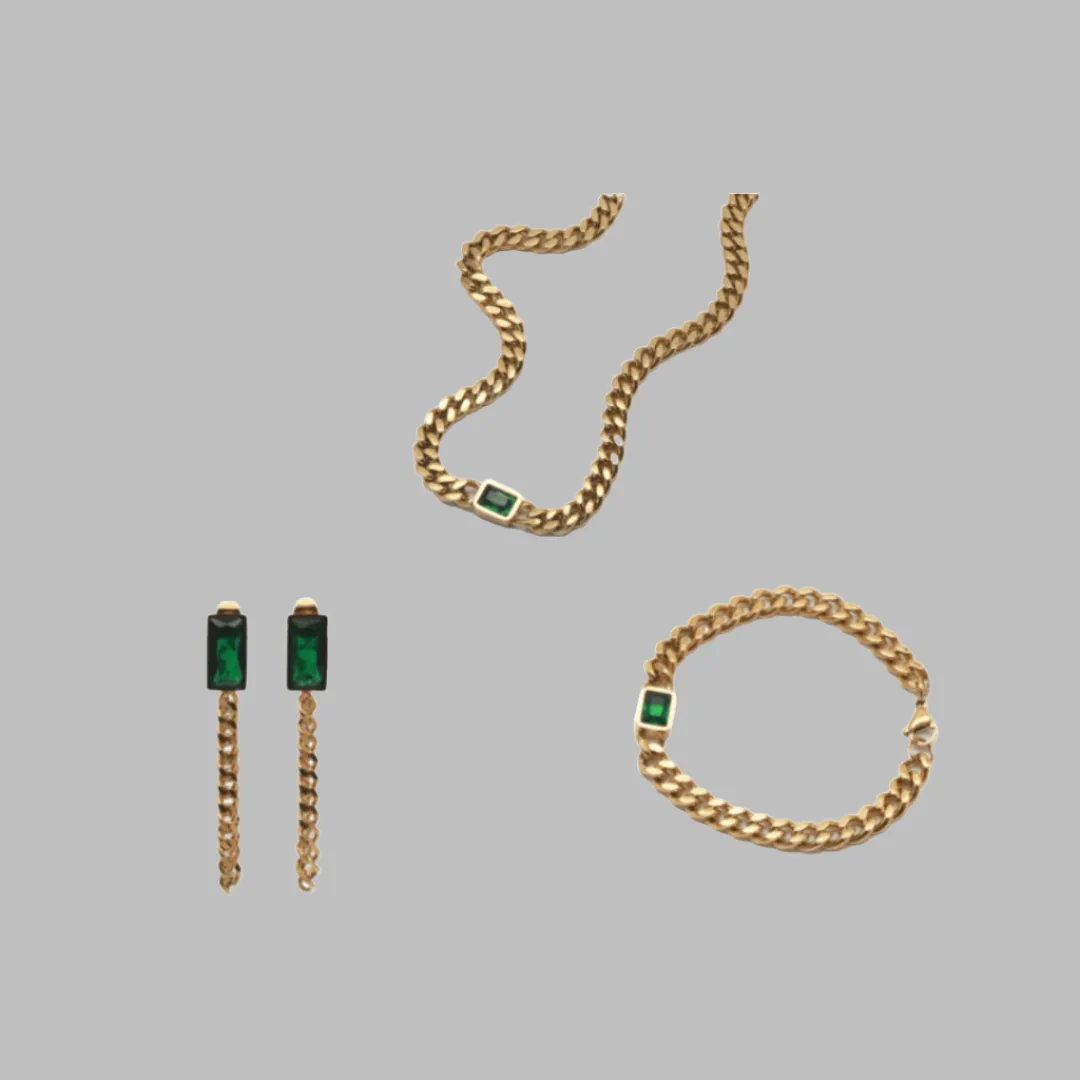 Emerald Gem Jewelry Set