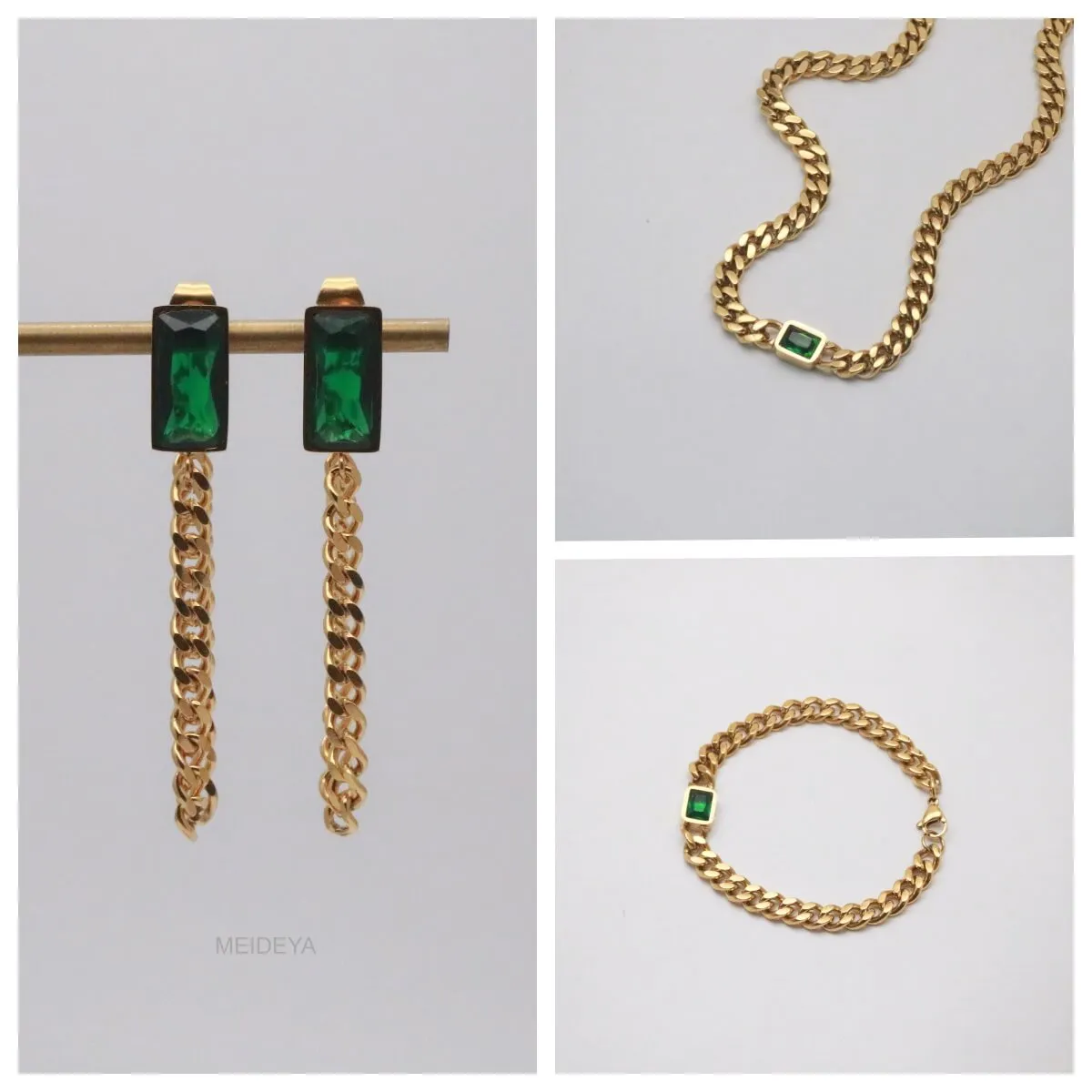 Emerald Gem Jewelry Set