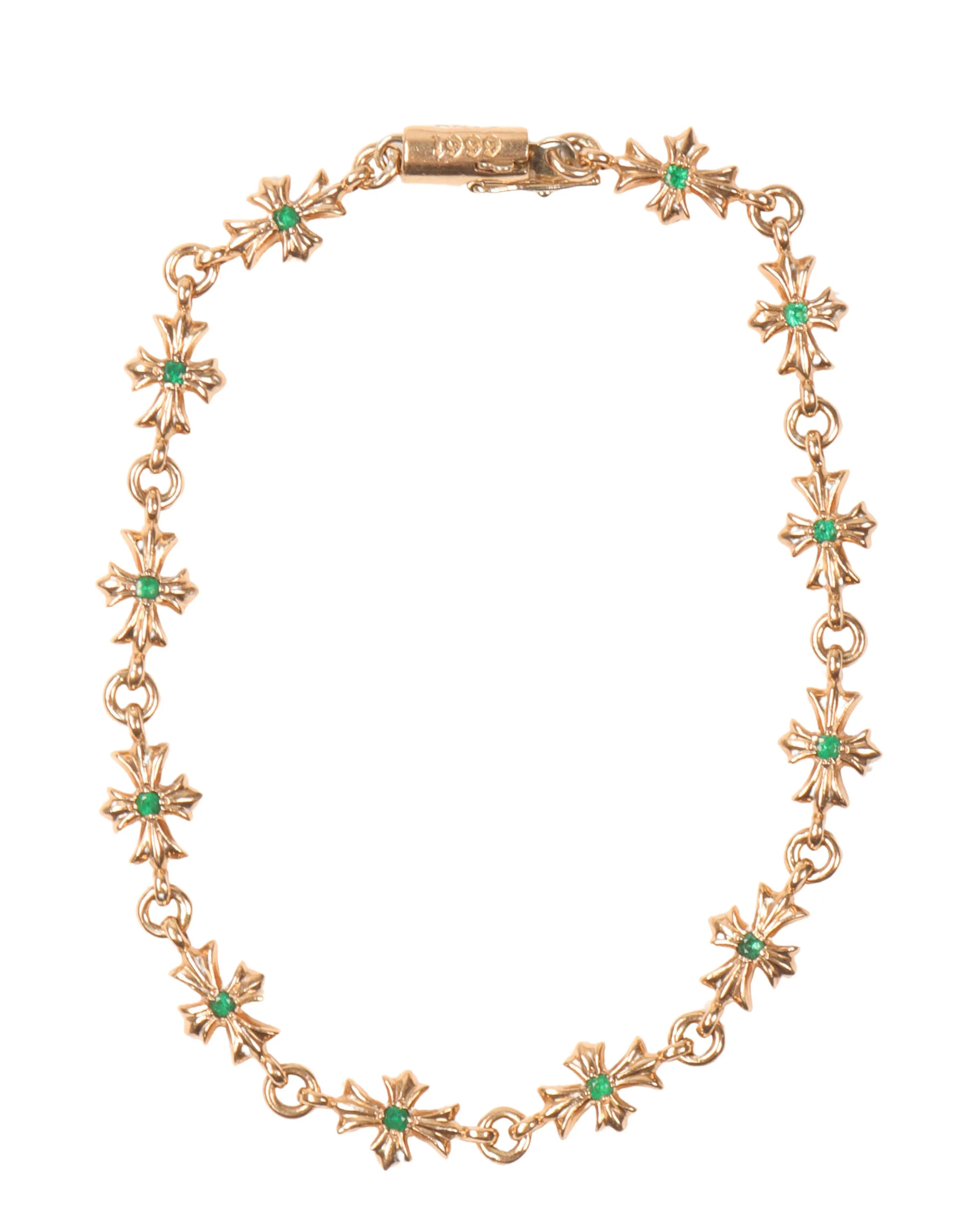 Emerald Gold Tiny E Bracelet