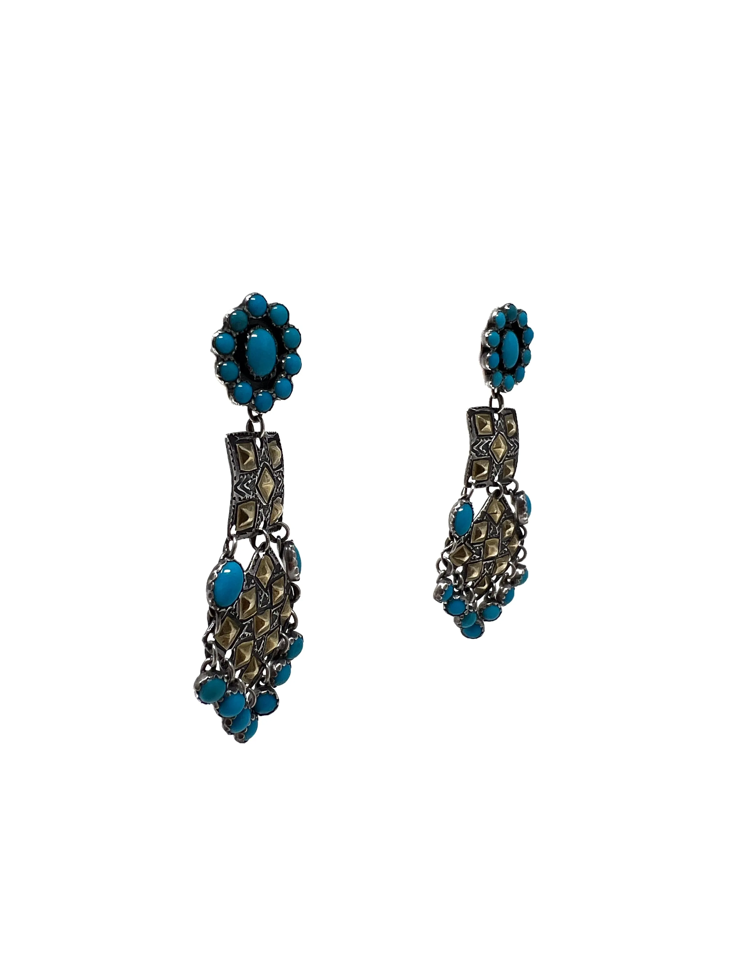 Emory Wentling Silver 'Sleeping Beauty' Turquoise Droplet Earrings