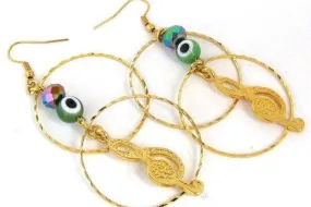 Evil eye earringsgold hoops