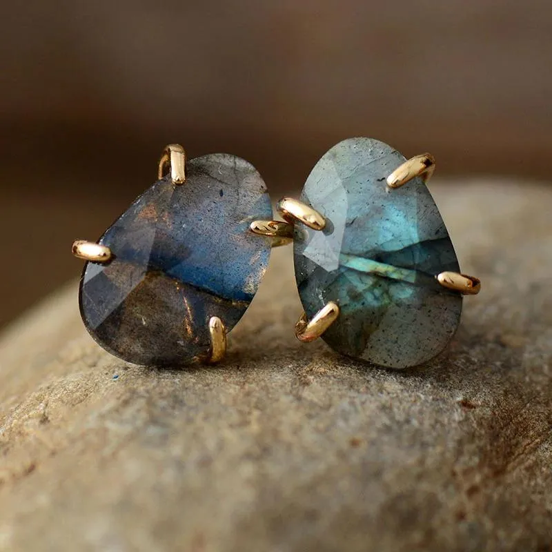 Faceted Labradorite Earrings