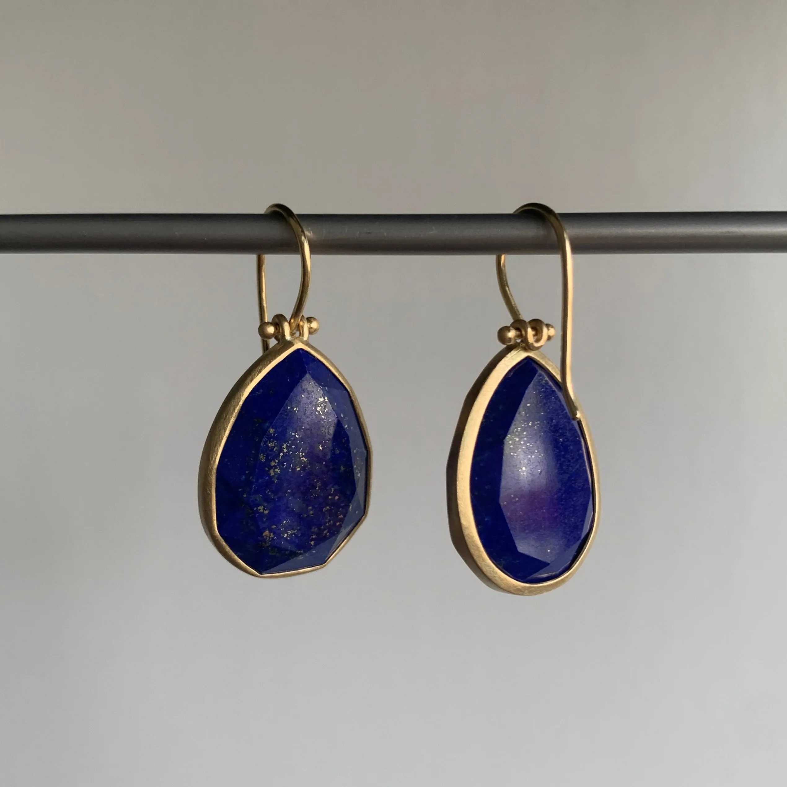 Faceted Lapis Drop Earrings