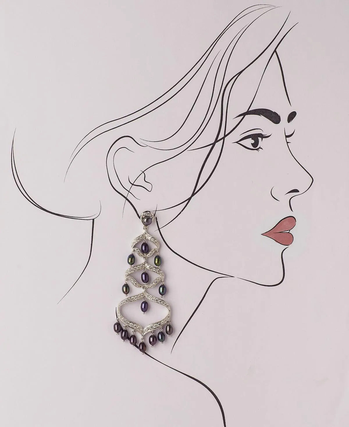 Faiza Regal Chandeliers Earring