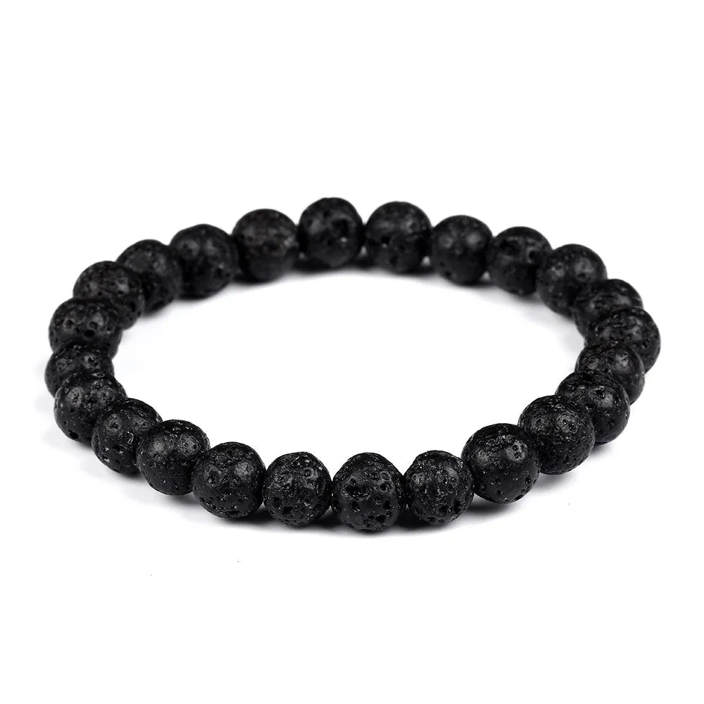 Fashion Tiger Eye Love Buddha Bracelet Elastic Rope Chain Lava Stone Bracelets Women Men Fine Jewelry pulsera brazalete