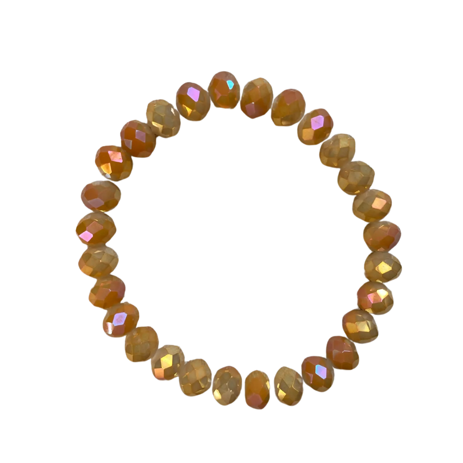 Fire Opal Faceted Rondelle 8mm Bracelet