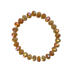 Fire Opal Faceted Rondelle 8mm Bracelet