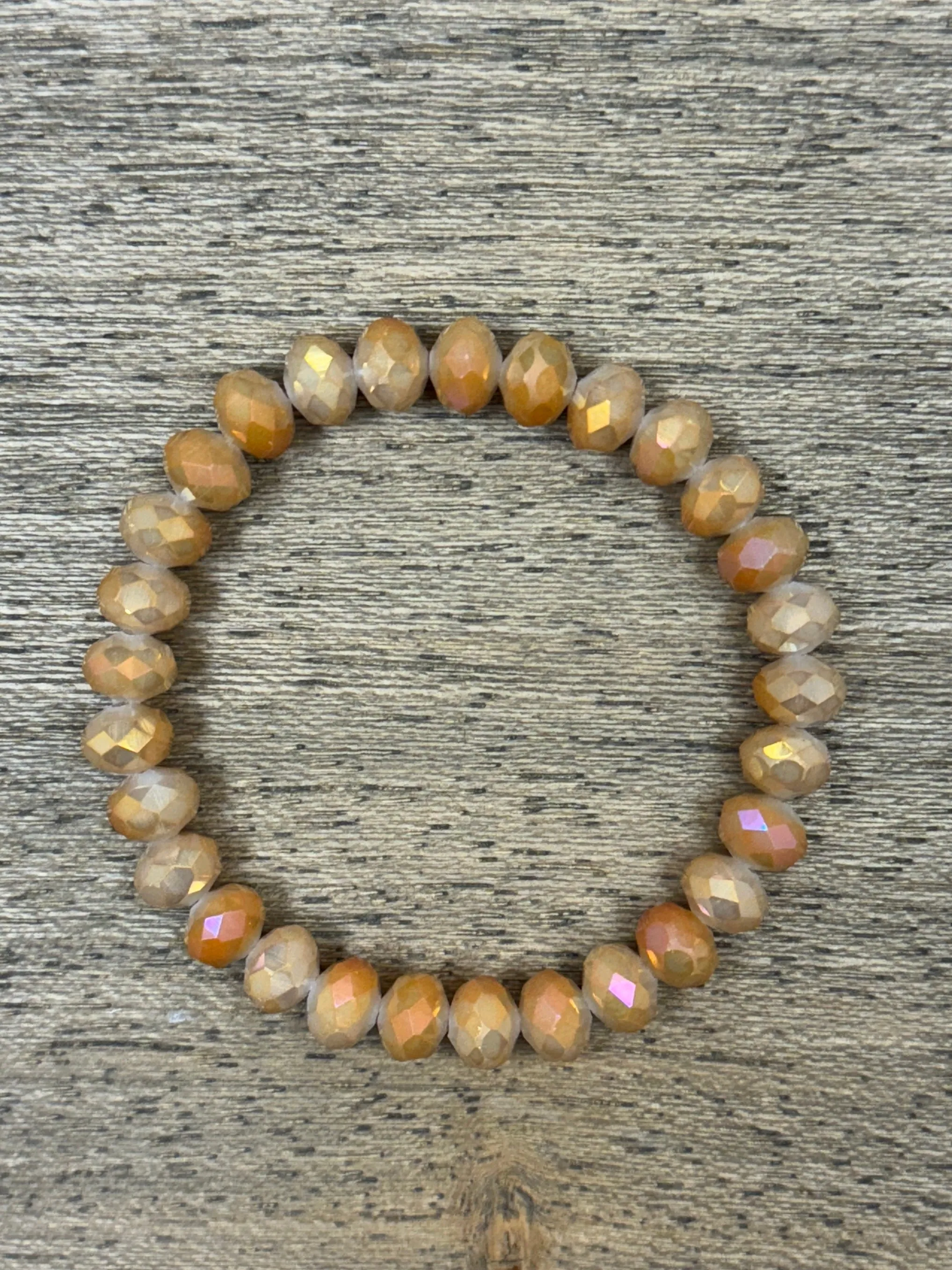 Fire Opal Faceted Rondelle 8mm Bracelet