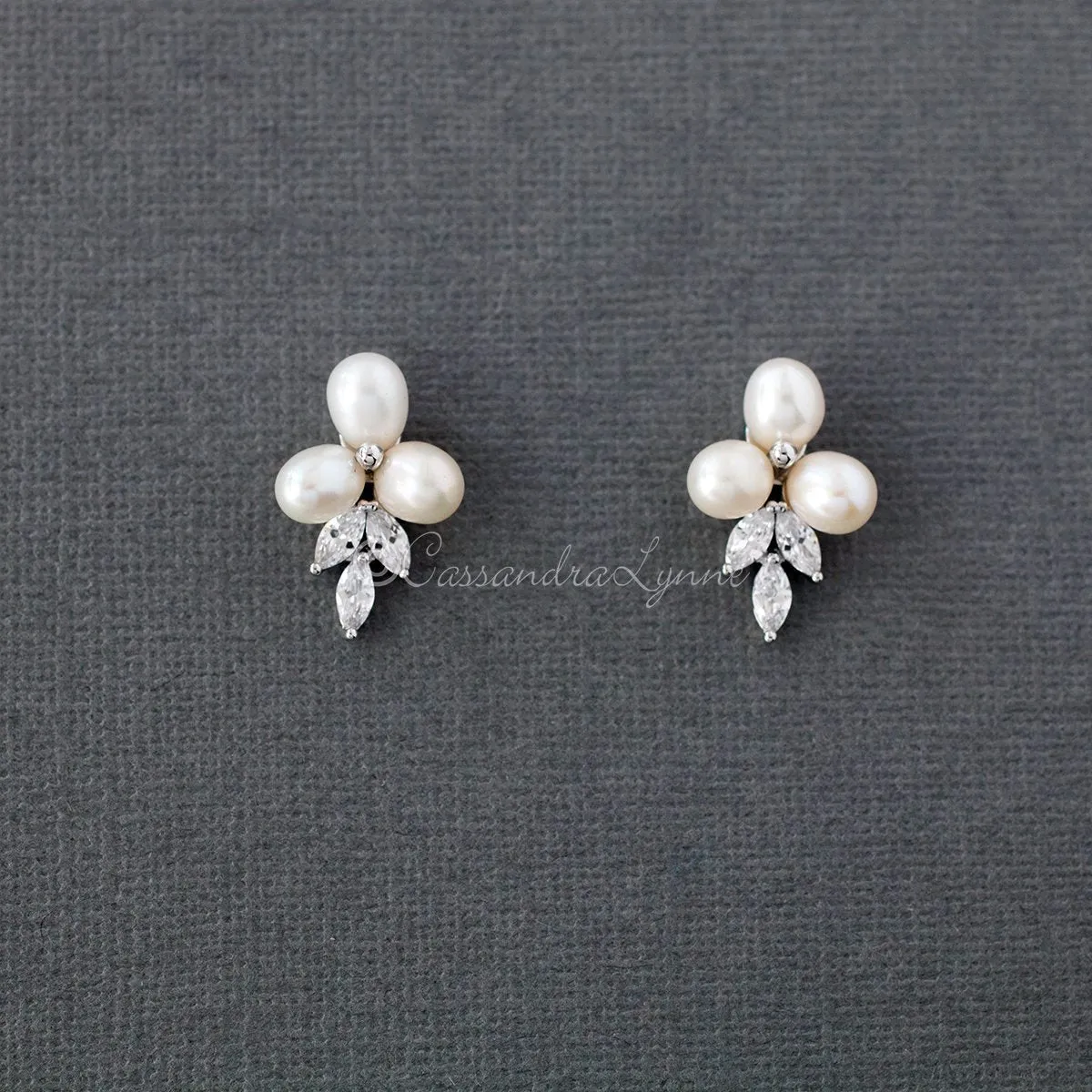 Freshwater Pearl Stud Earrings for the Bride