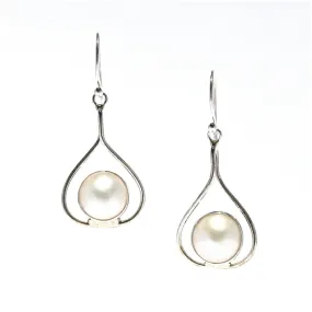 Full Moon White Mabe Pearl Earrings