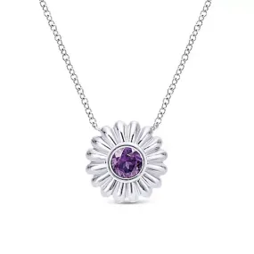 Gabriel & Co. Sterling Silver "Floral" Gemstone Pendant