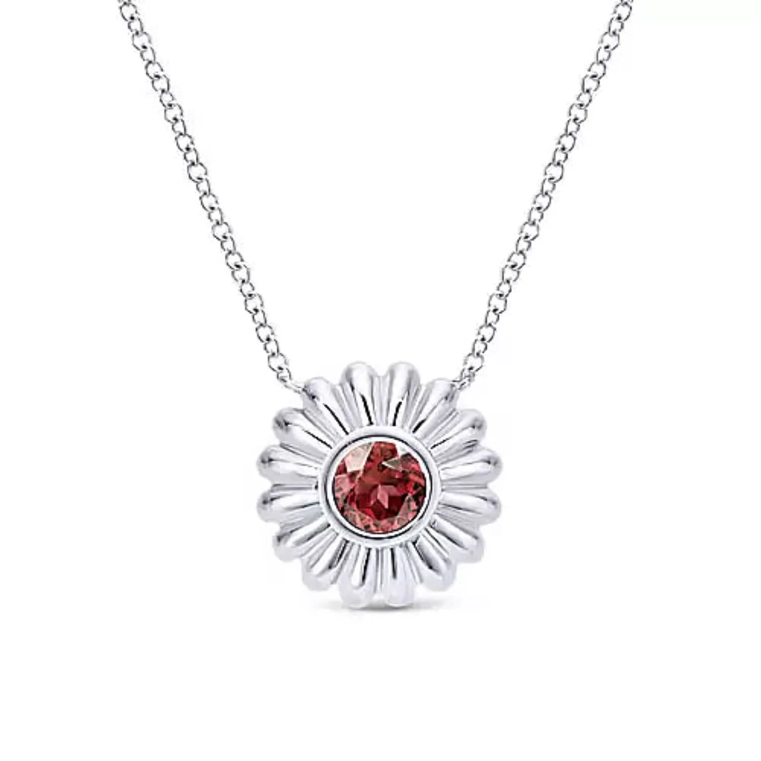 Gabriel & Co. Sterling Silver "Floral" Gemstone Pendant