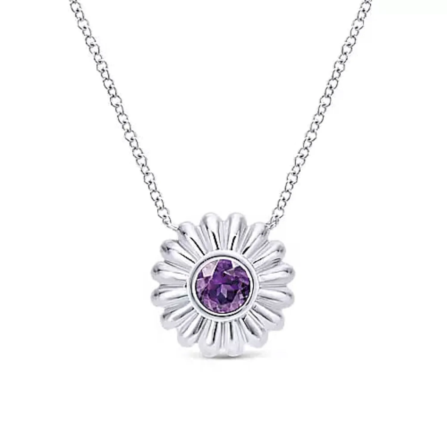 Gabriel & Co. Sterling Silver "Floral" Gemstone Pendant