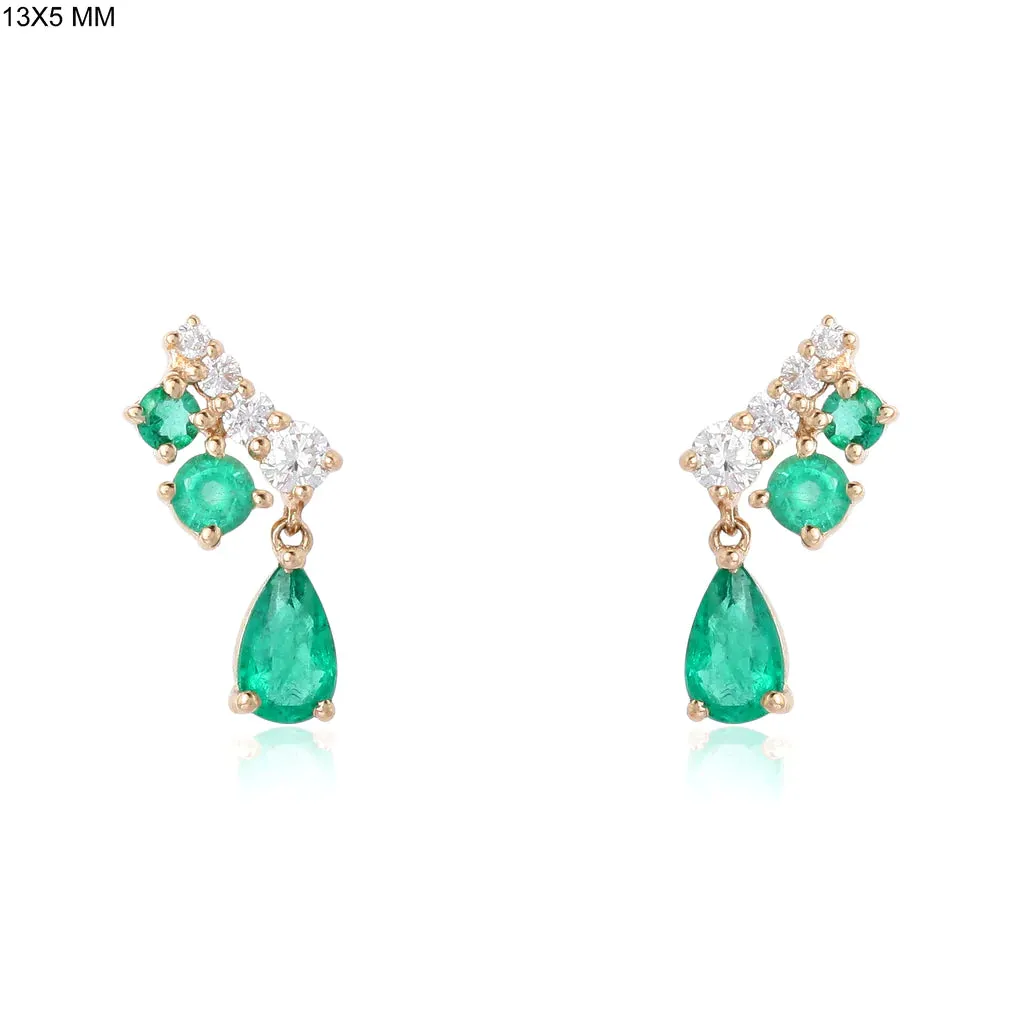 Gemstone and Diamond Pear Drop Cocktail Earrings