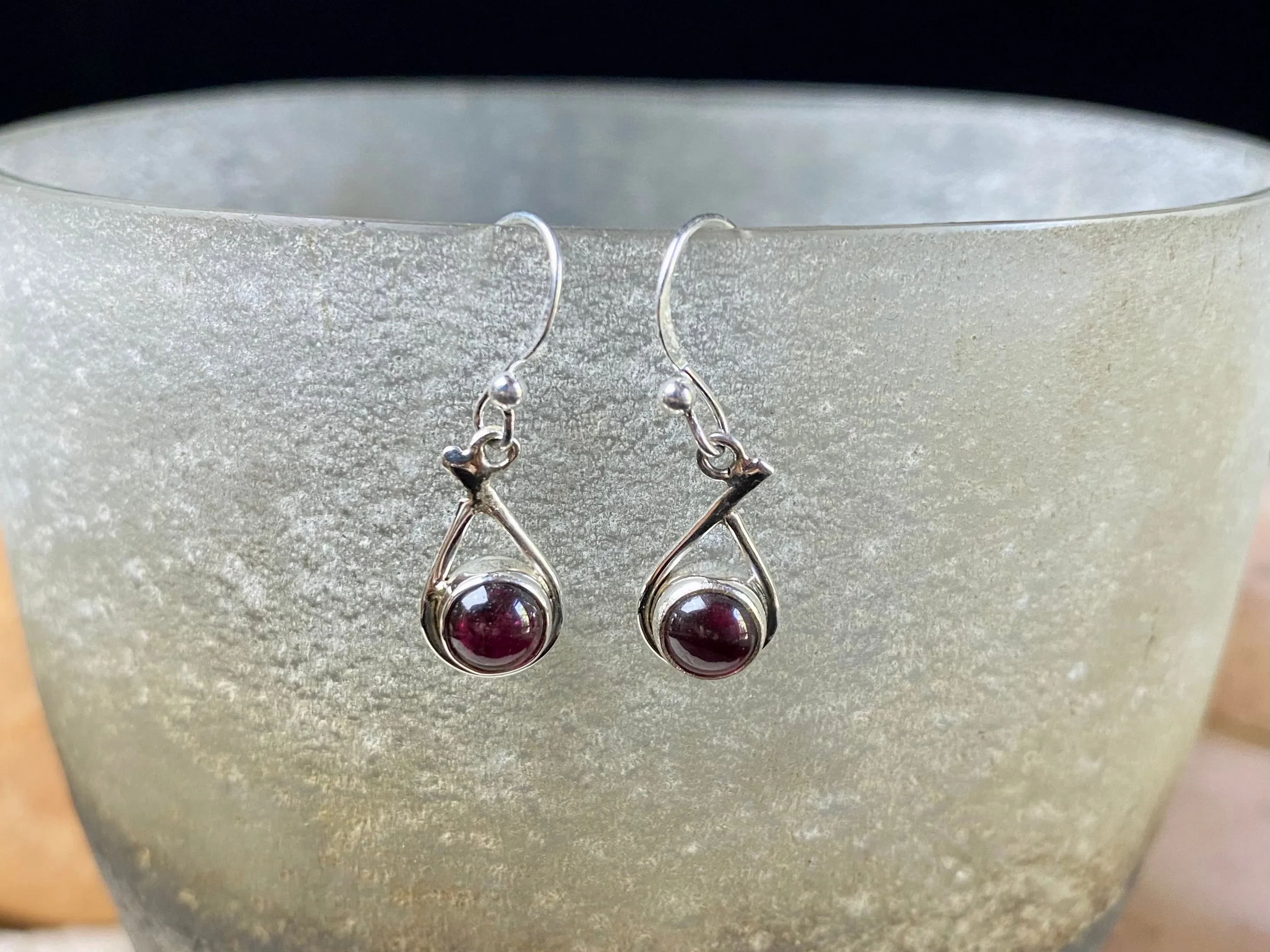 Gemstone And Silver Teardrop Earrings