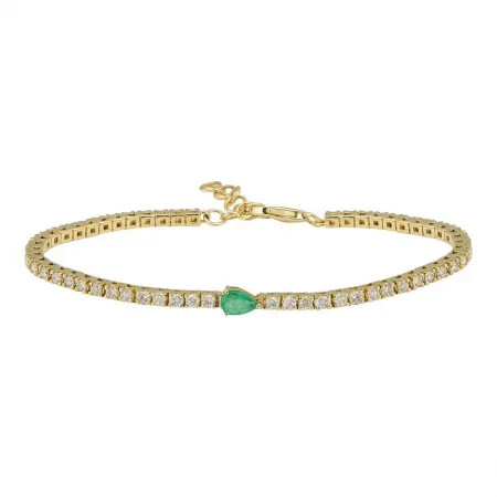 Gemstone Mixed Shape Statement Tennis Bracelet