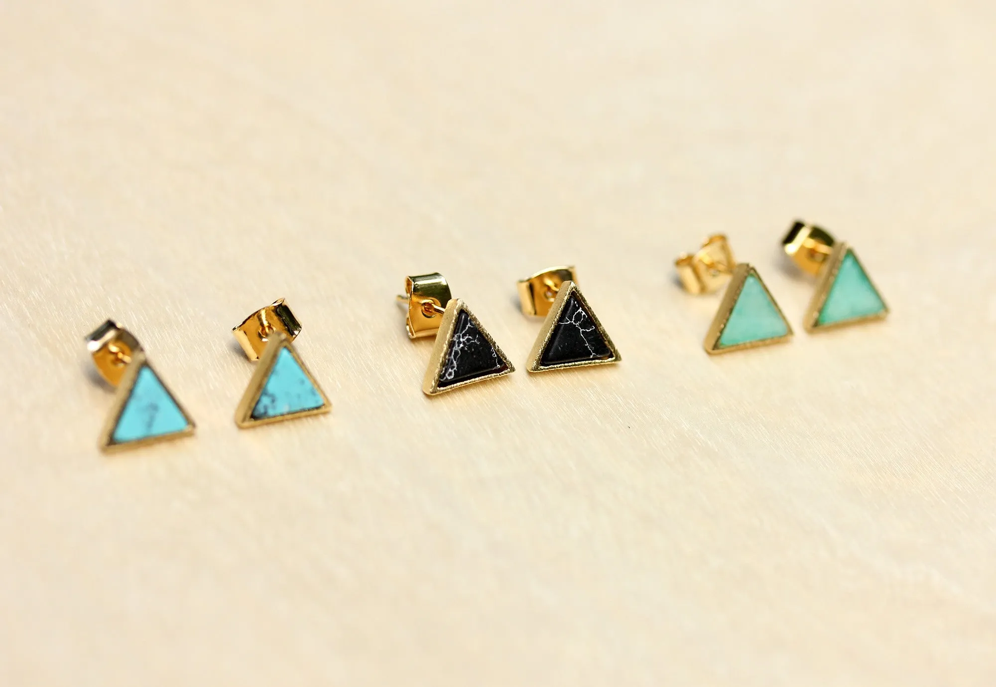 Gemstone Split Studs Triangle