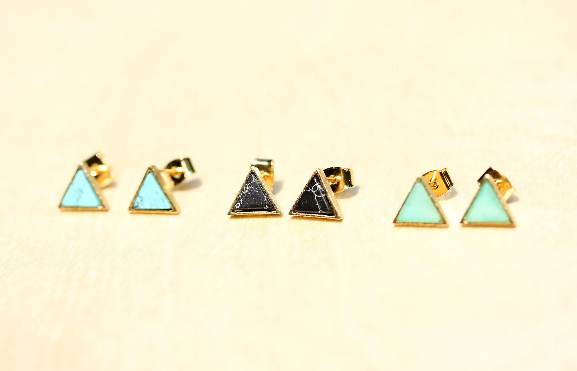 Gemstone Split Studs Triangle