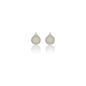 Georgini Natural Opal and Two Natural Diamond October Earrings - Silver