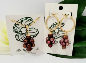 GIANNA - Natural Freshwater Bronze Grape Pearl Set