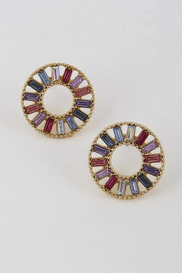 Girly Gemstone Stud Earrings