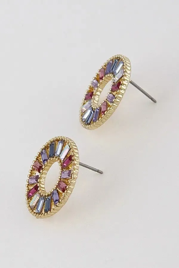 Girly Gemstone Stud Earrings