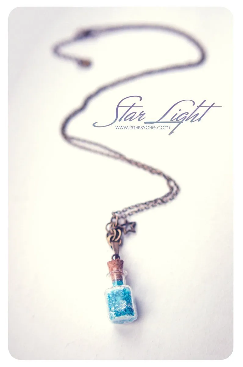 Glow in the dark vial pendant necklace