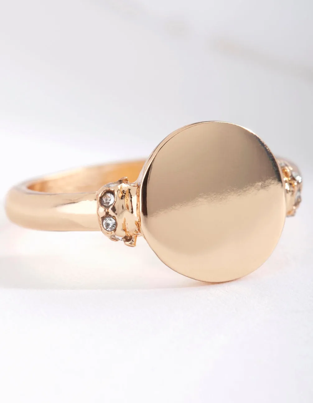 Gold Circle Signet Ring