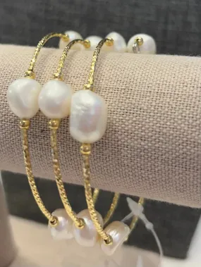 Gold Spring Pearl Wrap Bracelet