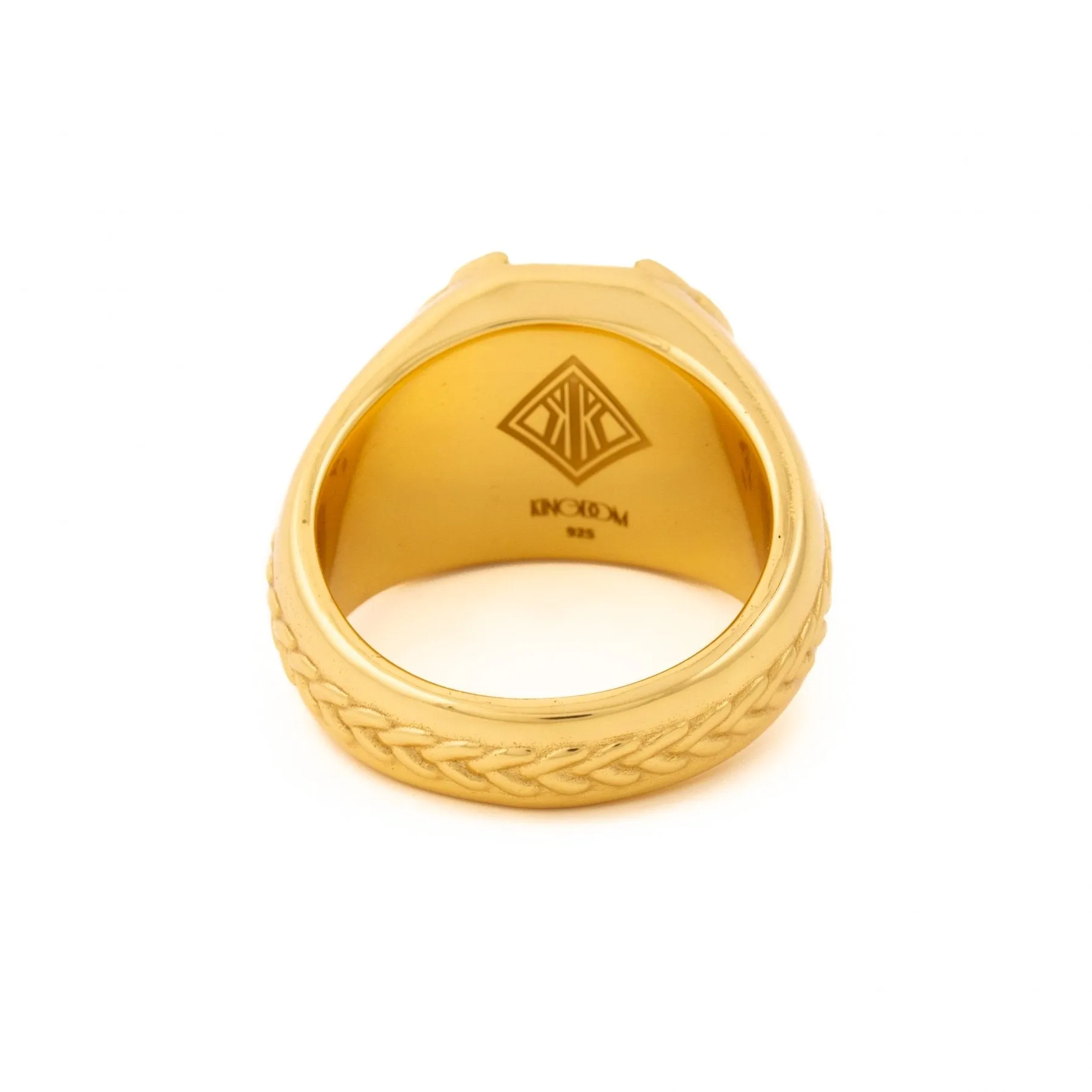 Gold Squared Celtic Aries Ring