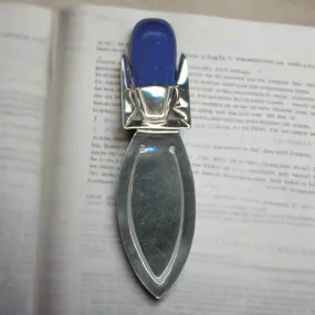 Greek Handmade Bookmark in Sterling Silver with Lapis Lazuli (PH-10)