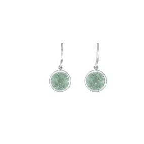 Green Amethyst Dangle Earrings in Sterling Silver