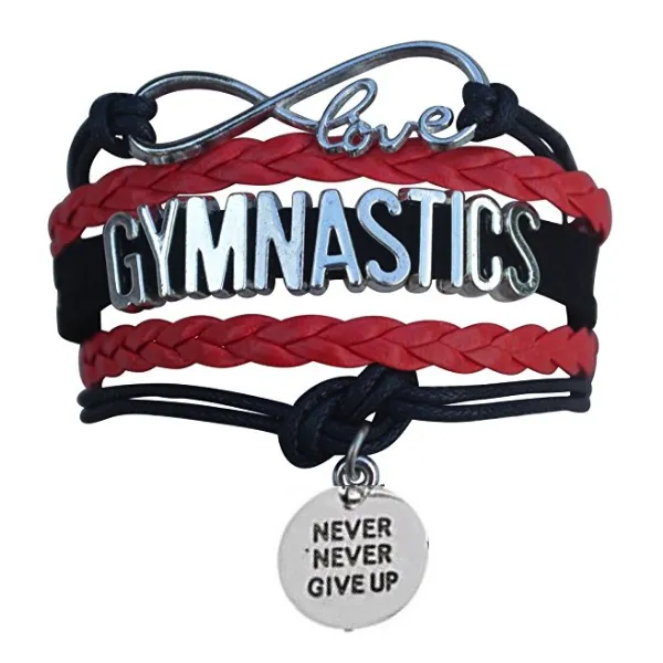 Gymnastics Never Give Up Infinity Bracelet- 13 Colors