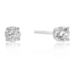 Haley Round Cut Stud Earrings – 6mm  | 1.25ct | Sterling Silver