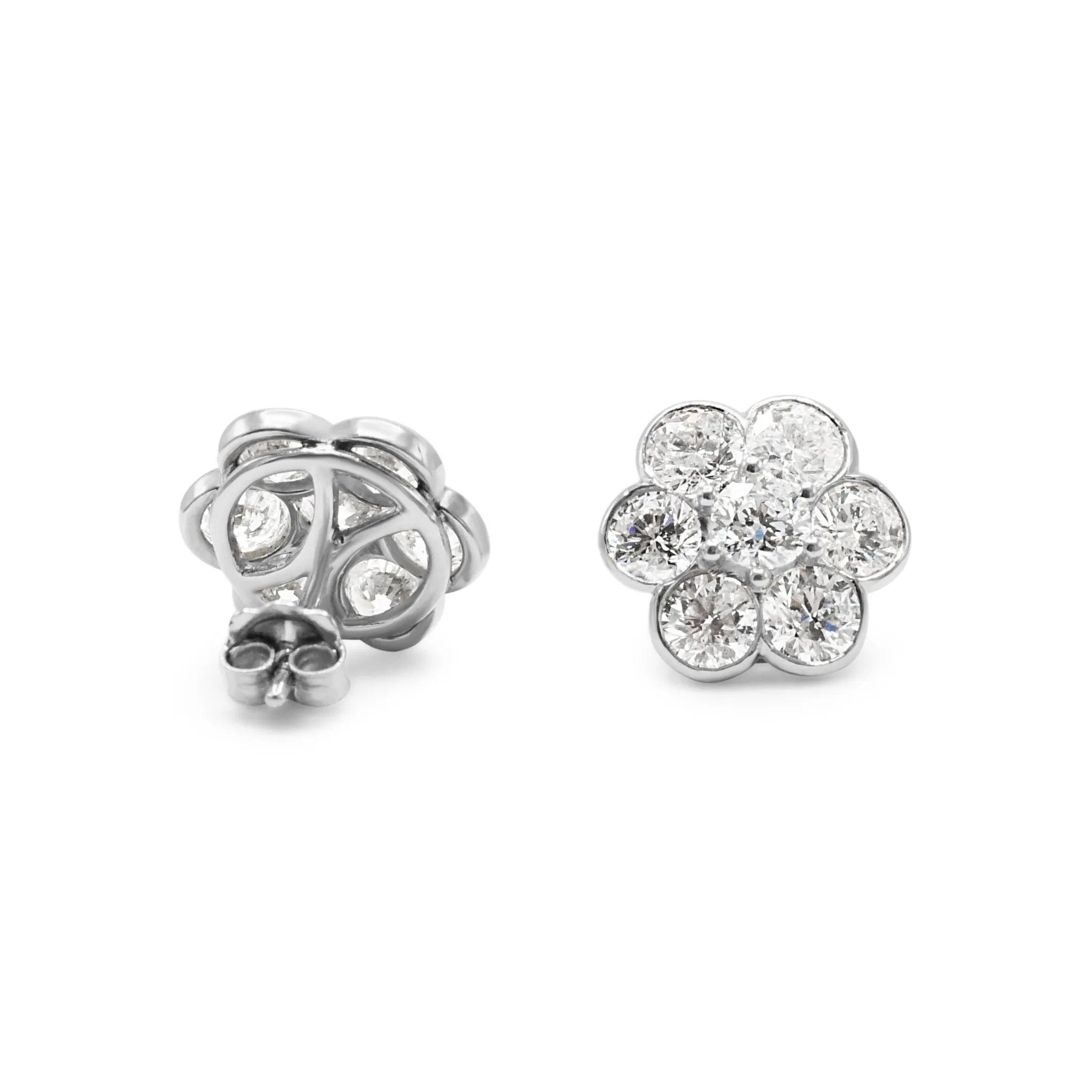 Handmade Brilliant Cut Diamond Cluster Earrings