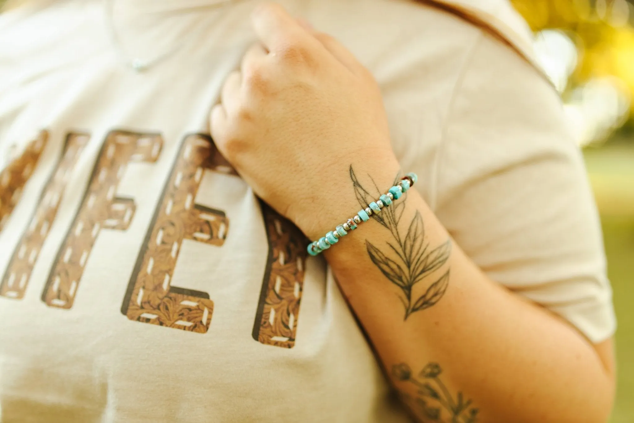 Handmade Turquoise Stretch Bracelet