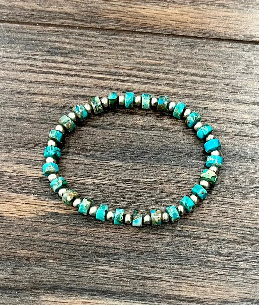 Handmade Turquoise Stretch Bracelet